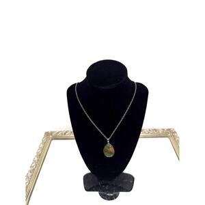 Unakite Jasper Gemstone Pendant Sterling Silver Serpentine Necklace Chain Adjus